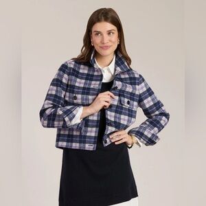 Tyler Boe | Jackets | Mallory Blue/Pink Plaid Cropped Jacket Size Medium
